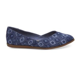 Toms Jutti Blue Bleach Washed Denim Ballet Flat